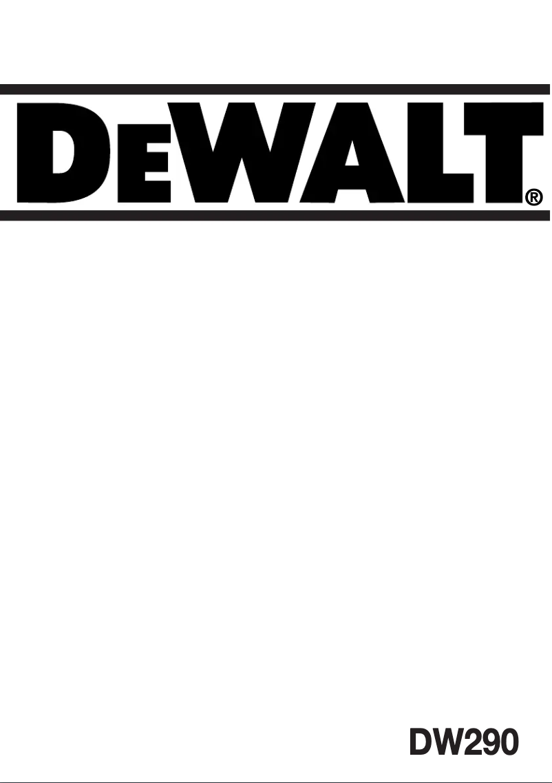 Page 1 de la notice Manuel utilisateur DeWalt DW290