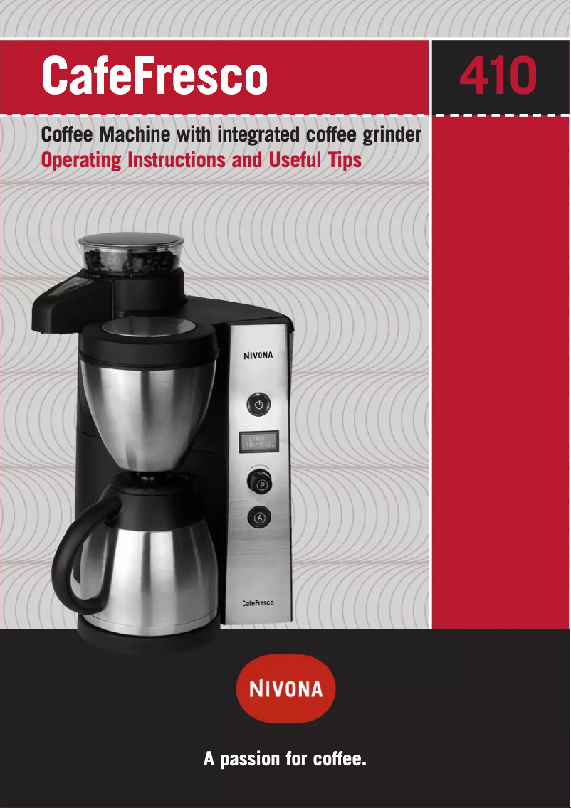 Page 1 de la notice Manuel utilisateur Nivona CafeFresco 410