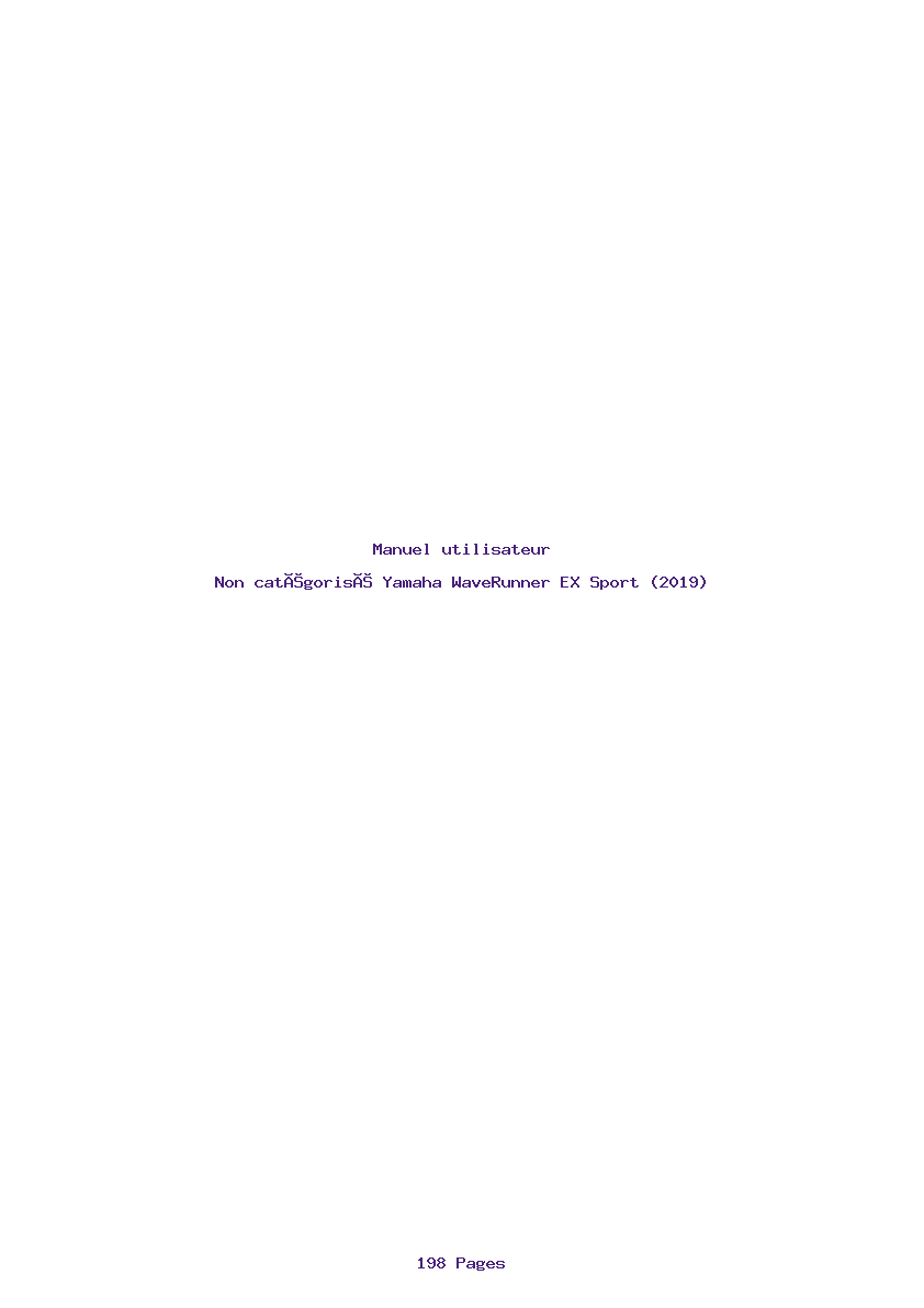 Page 1 de la notice Manuel utilisateur Yamaha WaveRunner EX Sport (2019)