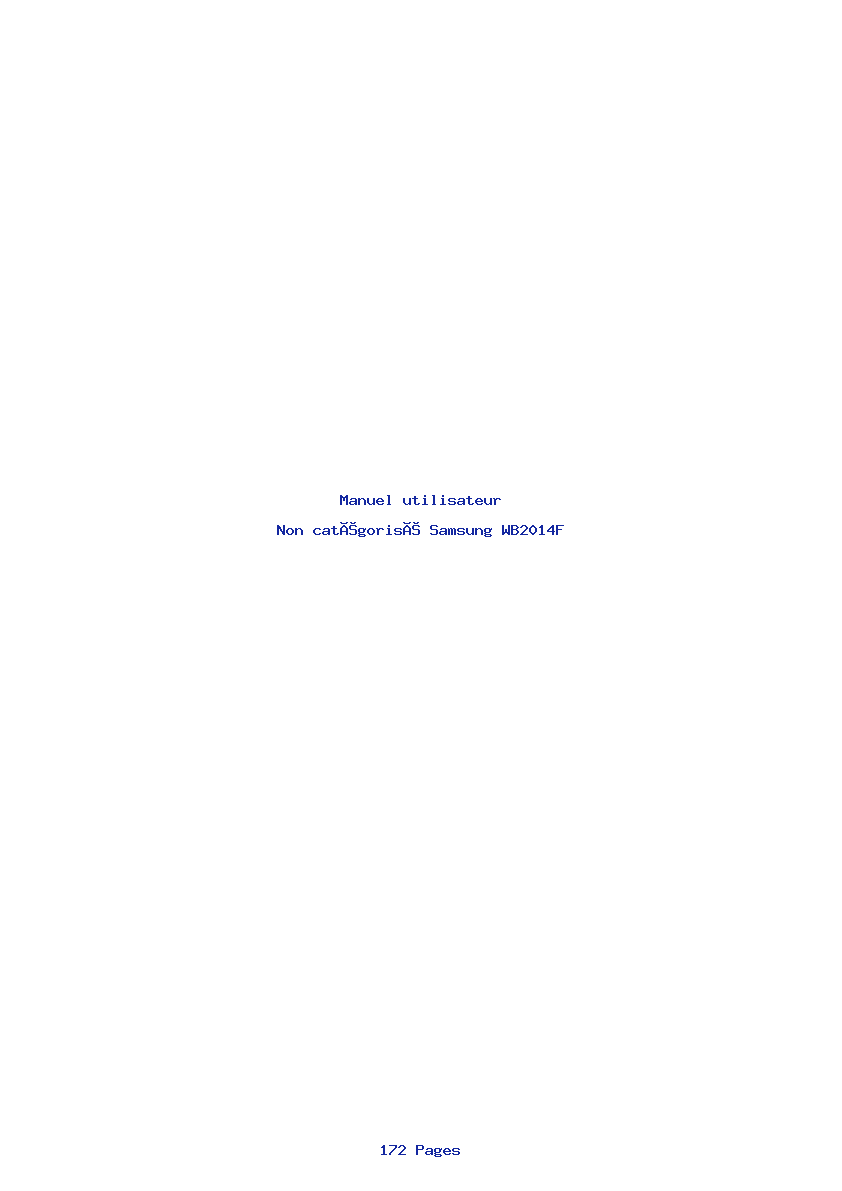 Page 1 de la notice Manuel utilisateur Samsung WB2014F