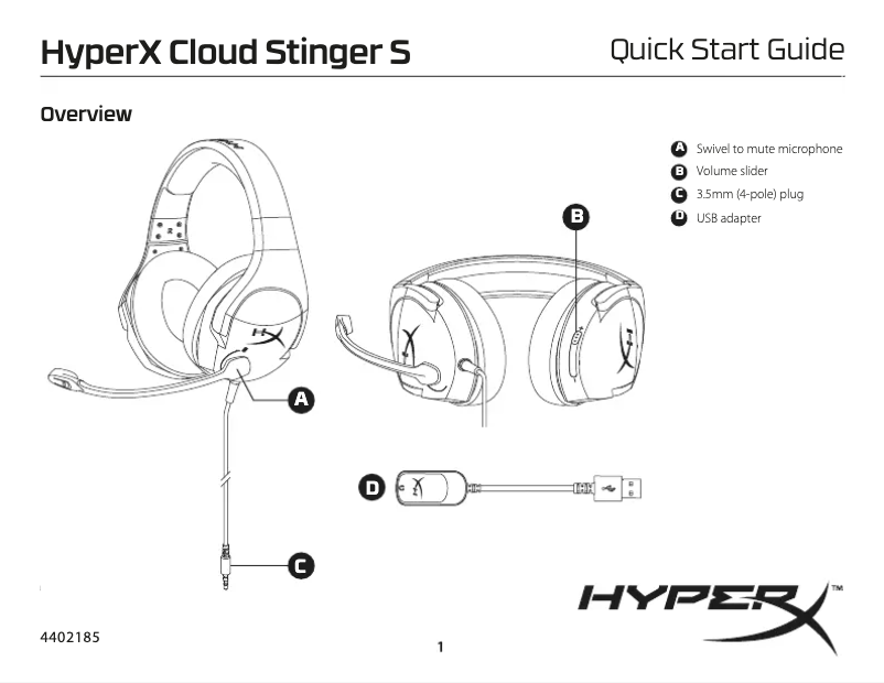 Página 1 del manual Manual de usuario HyperX Cloud Stinger S
