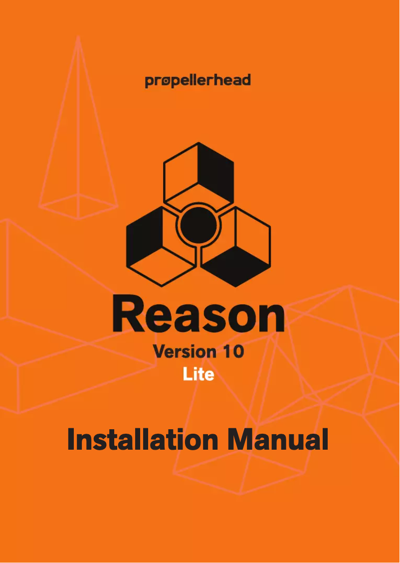 Page 1 de la notice Guide d'installation Propellerhead Reason Lite 10.4