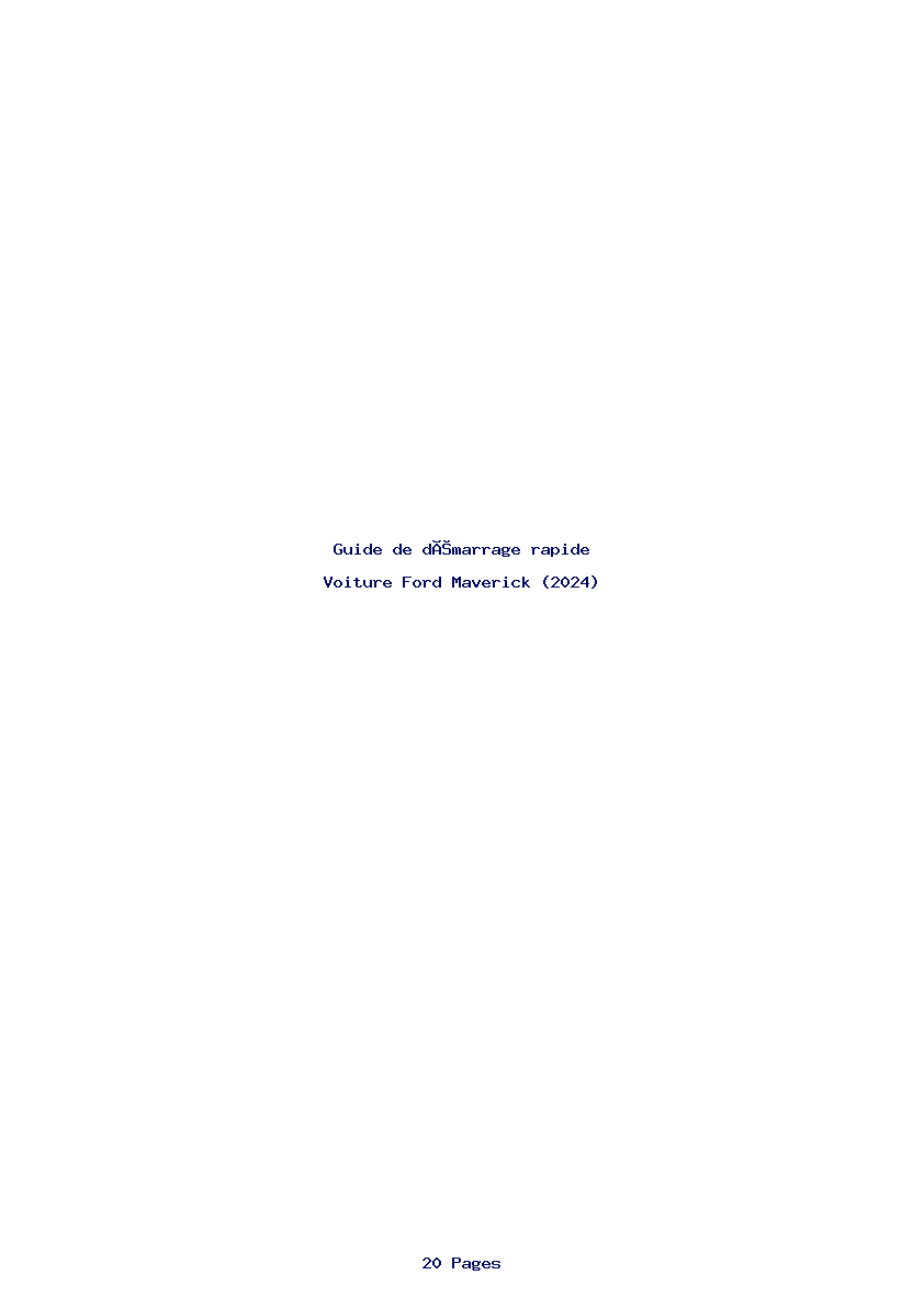 Page 1 de la notice Guide de démarrage rapide Ford Maverick (2024)