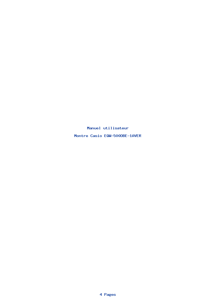 Page 1 de la notice Manuel utilisateur Casio EQW-500DBE-1AVER