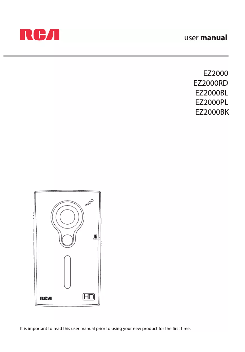 Page 1 of the manual User Manual RCA EZ2000