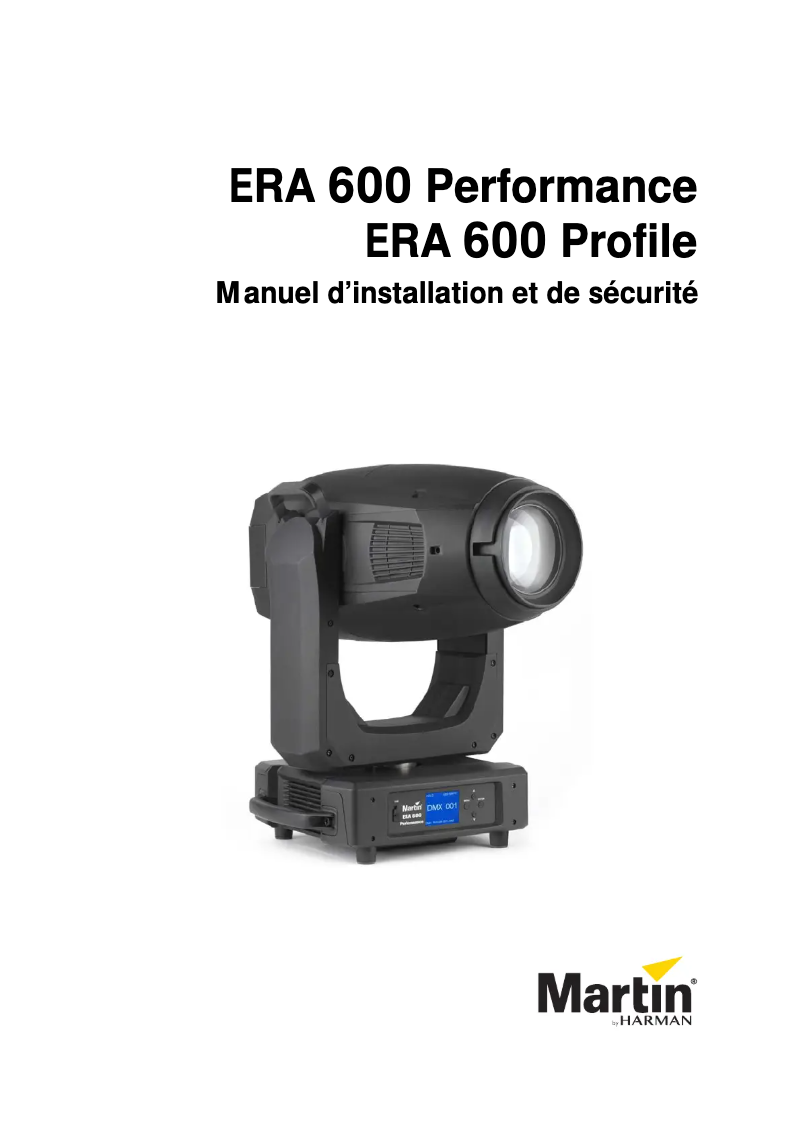Page 1 de la notice Guide d'installation Martin ERA 600 Profile