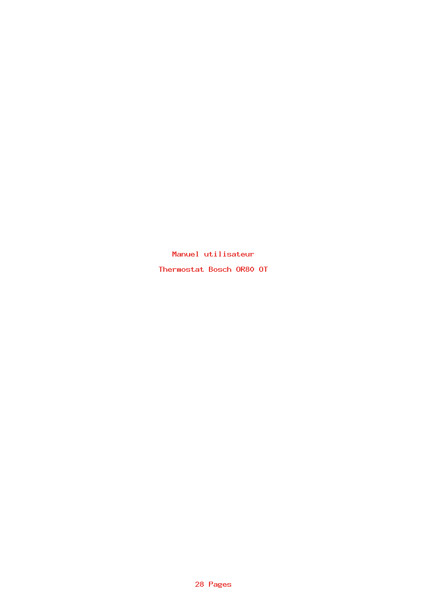 Page 1 de la notice Manuel utilisateur Bosch OR80 OT