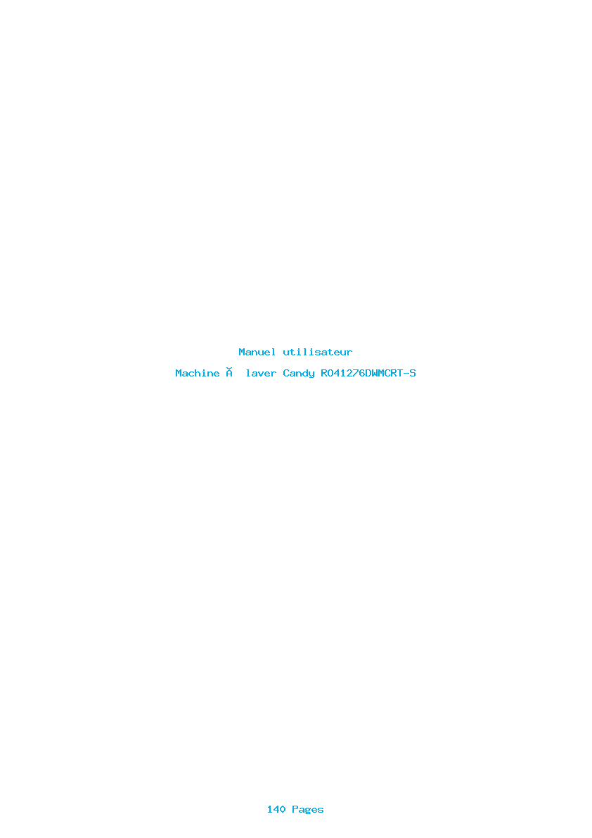 Page 1 de la notice Manuel utilisateur Candy RO41276DWMCRT-S