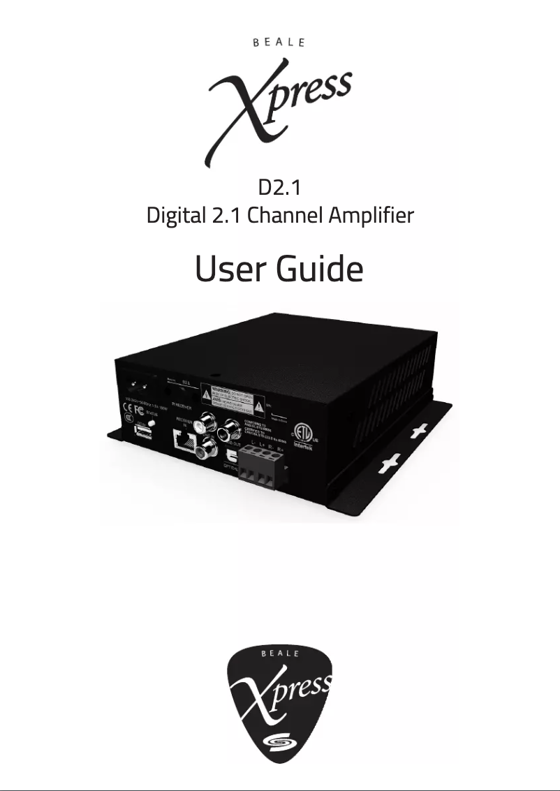 Page 1 de la notice Manuel utilisateur Beale D2.1