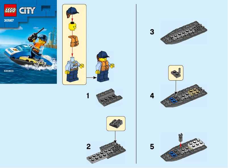 Page 1 de la notice Consignes visuelles Lego City 30567