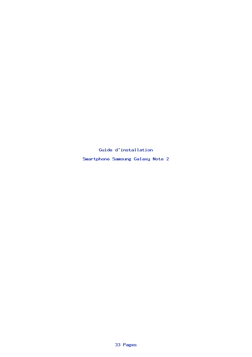 Page 1 de la notice Guide d'installation Samsung Galaxy Note 2