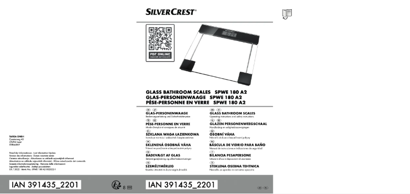 Page 1 of the manual User Manual SilverCrest SPWE 180 A2