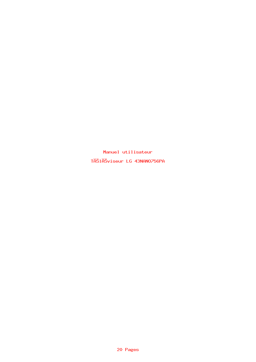 Image de la première page du manuel de l'appareil 43NANO756PA