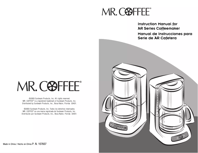 Page 1 de la notice Manuel utilisateur Mr. Coffee ARX23