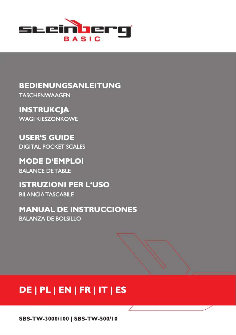 Page 1 de la notice Manuel utilisateur Steinberg SBS-TW-3000/100