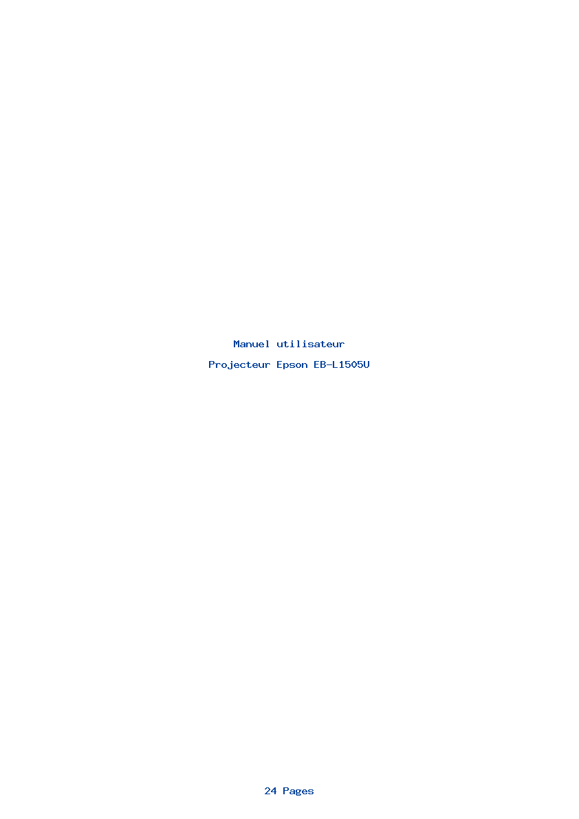 Page 1 de la notice Manuel utilisateur Epson EB-L1505U