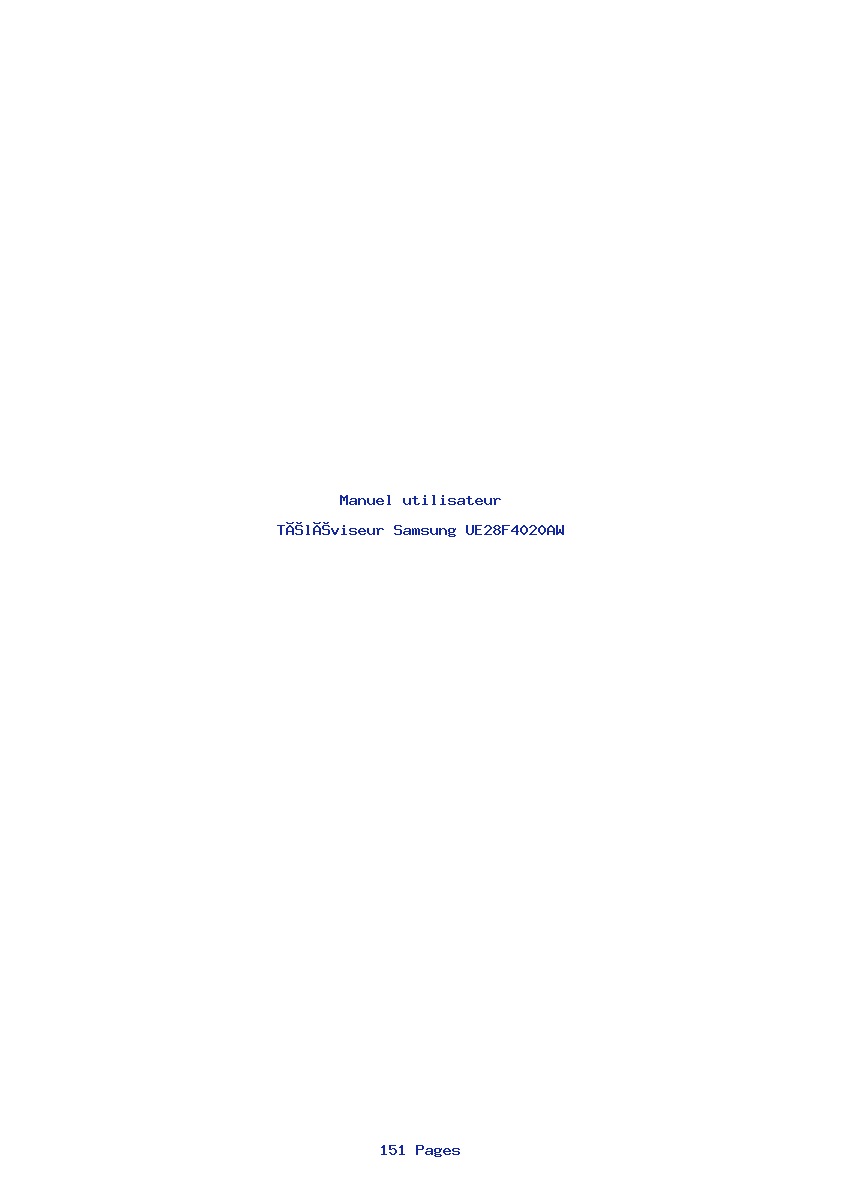 Page 1 de la notice Manuel utilisateur Samsung UE28F4020AW
