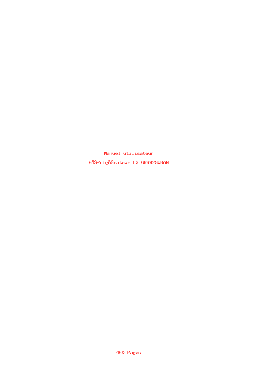 Page 1 de la notice Manuel utilisateur LG GBB92SWBAN