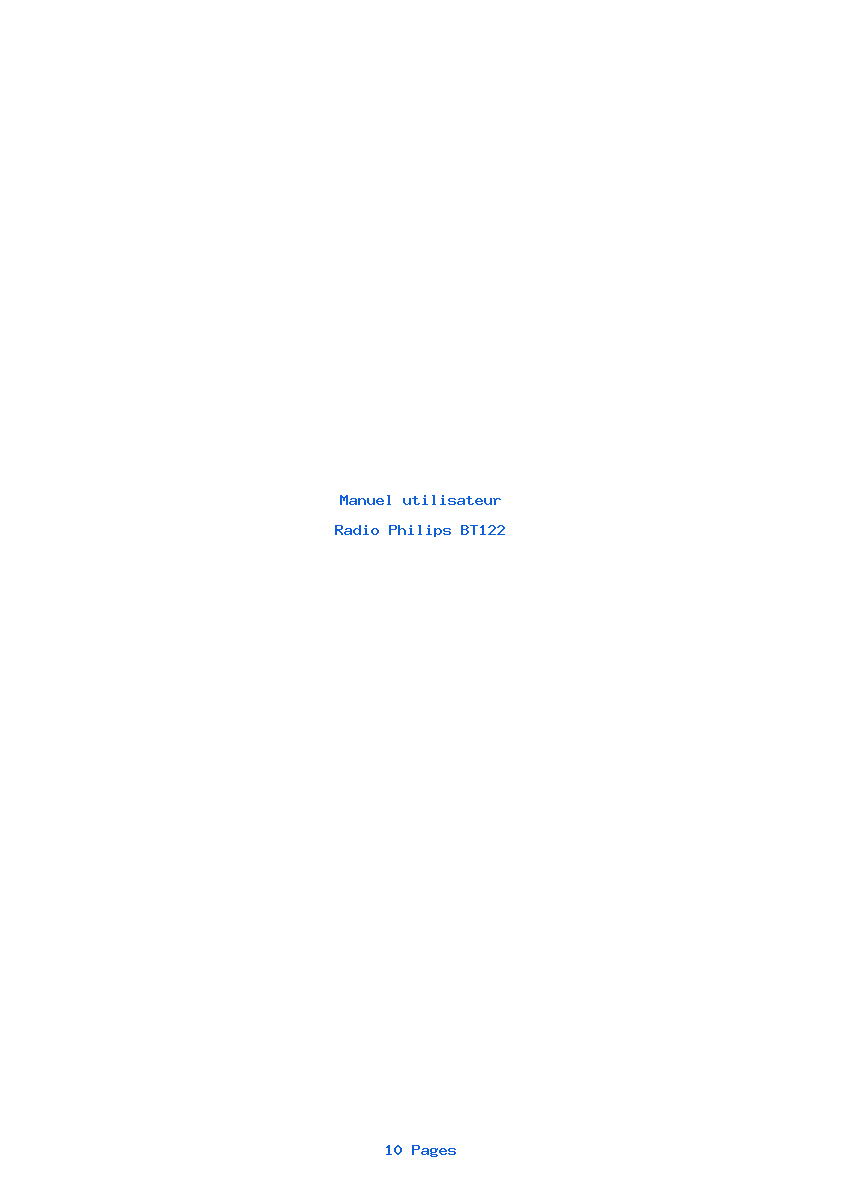 Page 1 de la notice Manuel utilisateur Philips BT122