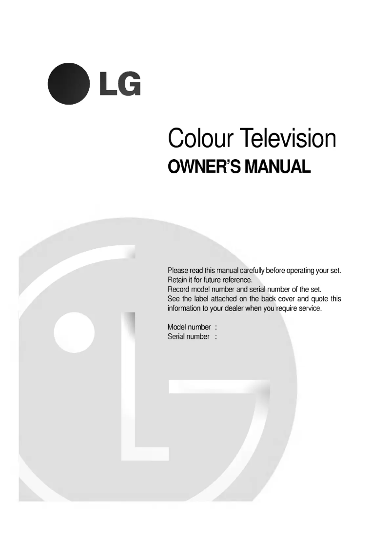 Page 1 of the manual User Manual LG CB-29H30