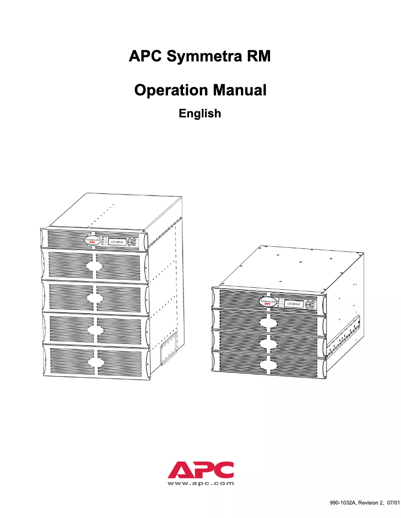 Página 1 del manual Manual de usuario APC Symmetra RM