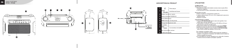 Page 1 de la notice Manuel utilisateur Thomson RT231