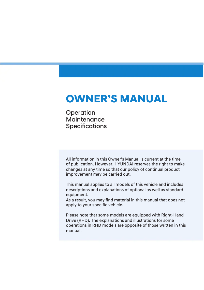 Página 1 del manual Manual de usuario Hyundai Kona (2022)