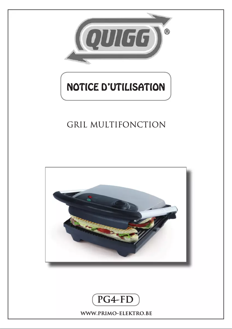 Page 1 de la notice Manuel utilisateur Quigg PG4