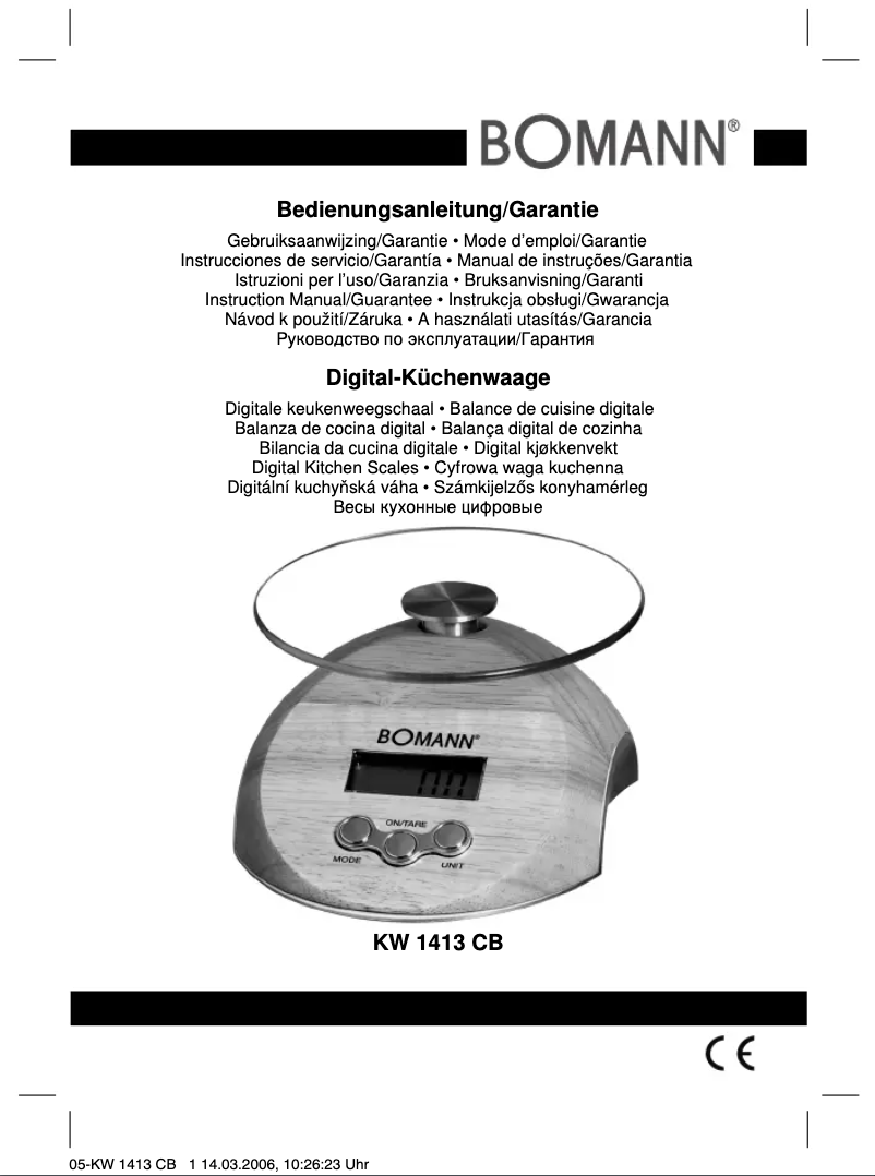 Page 1 de la notice Manuel utilisateur Bomann KW 1413 CB