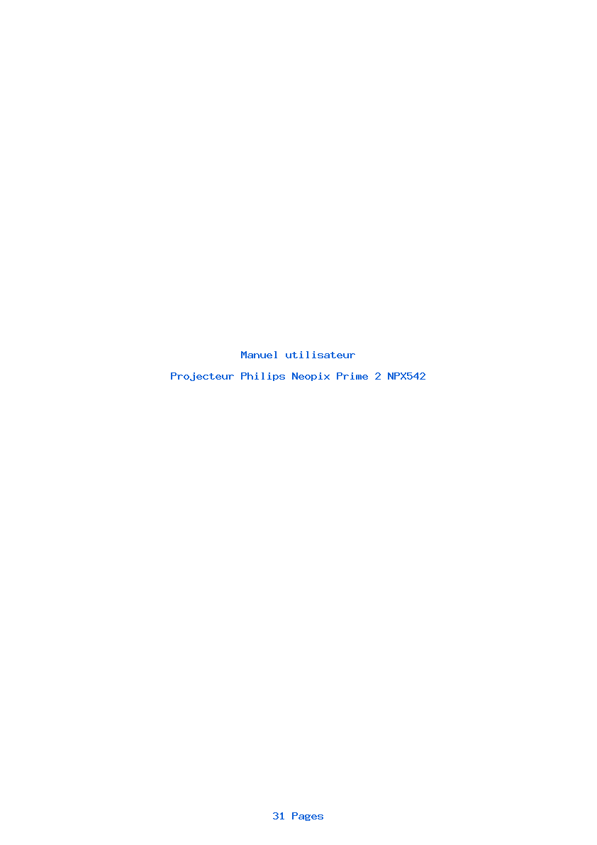 Image de la première page du manuel de l'appareil Neopix Prime 2 NPX542