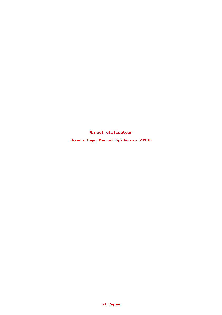 Page 1 de la notice Manuel utilisateur Lego Marvel Spiderman 76198