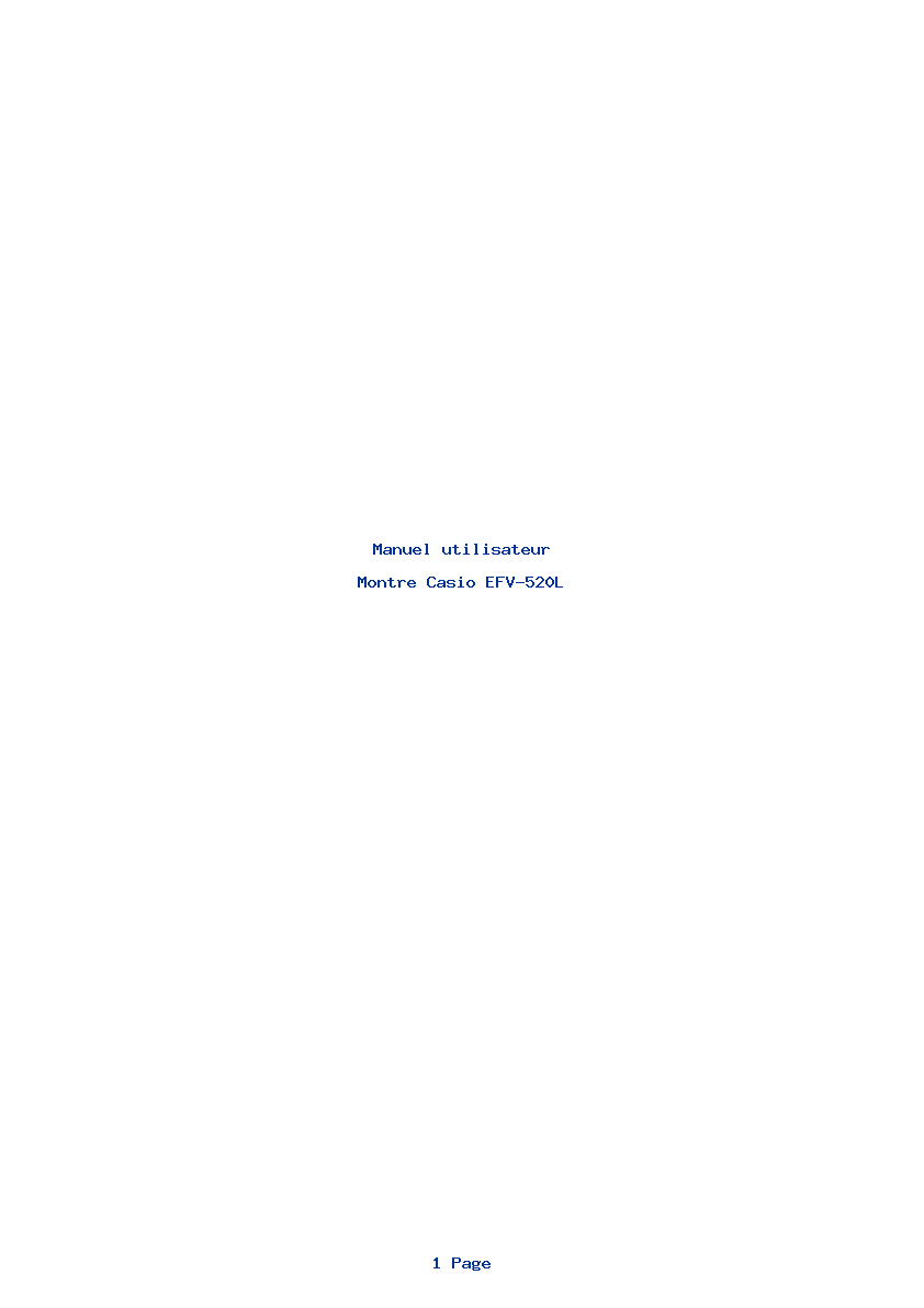 Page 1 de la notice Manuel utilisateur Casio EFV-520L