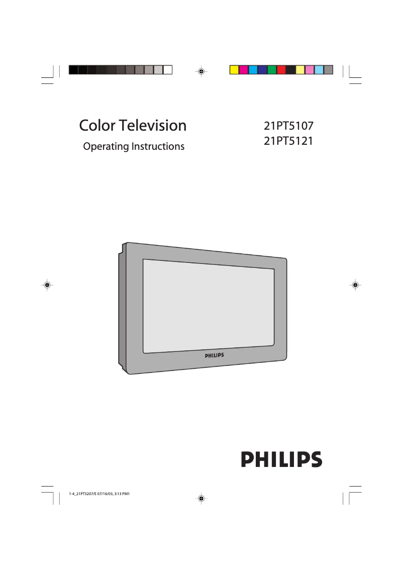 Page 1 de la notice Manuel utilisateur Philips 21PT5121