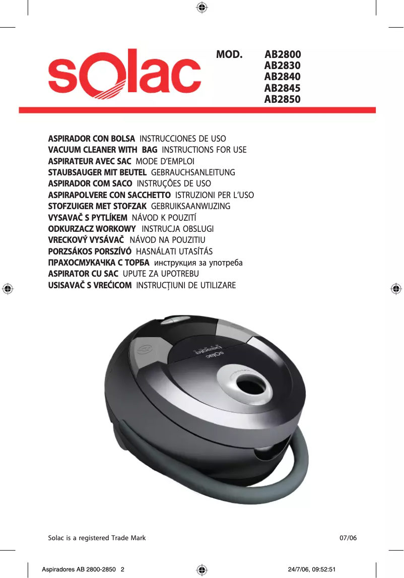 Página 1 del manual Manual de usuario Solac AB2840