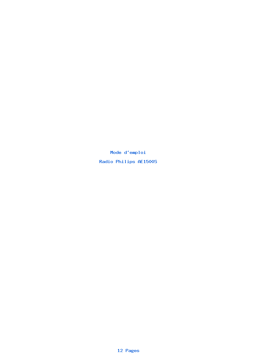 Page 1 de la notice Mode d'emploi Philips AE1500S