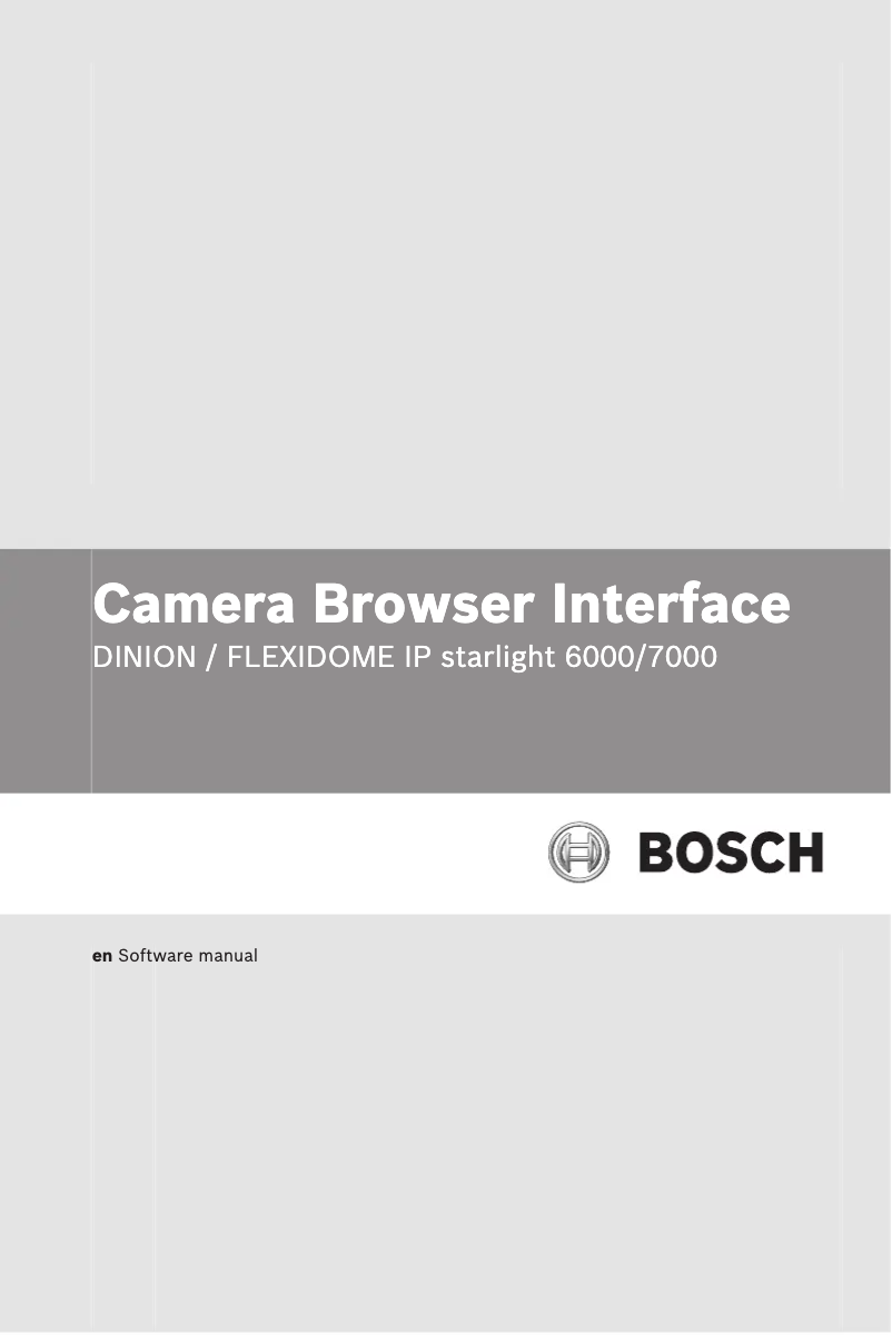 Page 1 de la notice Manuel utilisateur Bosch FLEXIDOME IP starlight 6000 VR