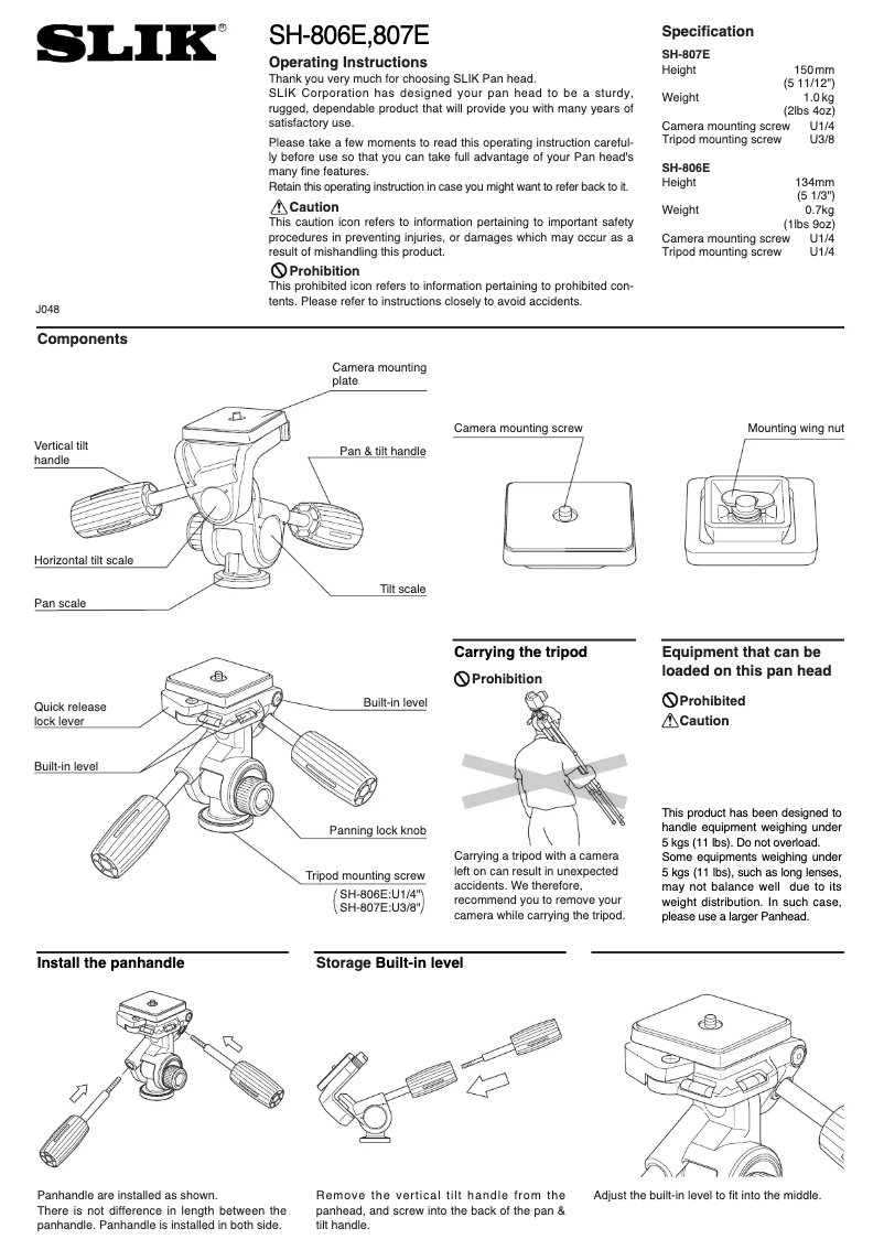 Página 1 del manual Manual de usuario Slik SH-807E