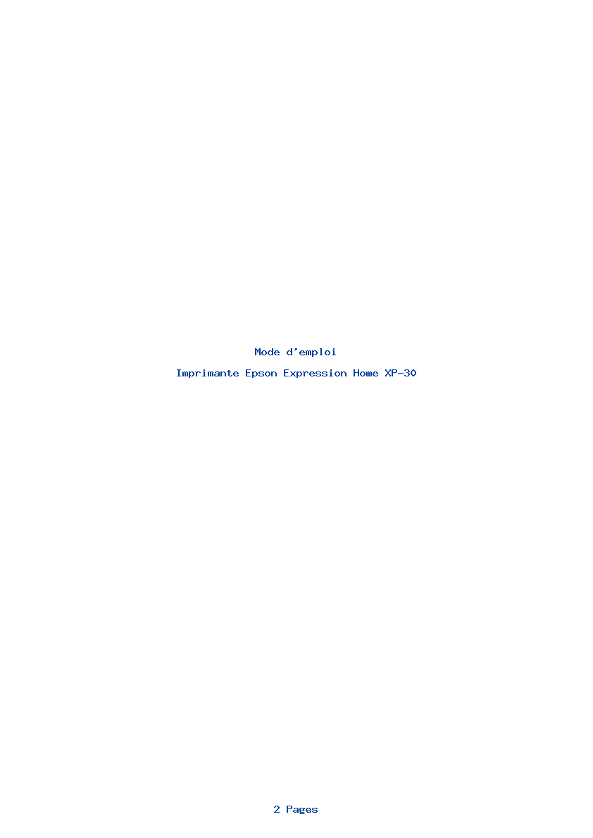 Page 1 de la notice Mode d'emploi Epson Expression Home XP-30