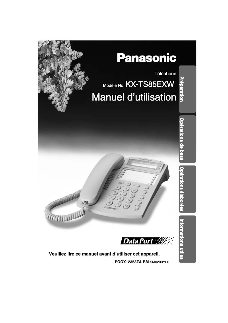 Imagen de la primera página del manual del dispositivo KX-TS85