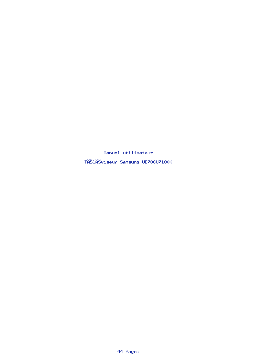 Page 1 de la notice Manuel utilisateur Samsung UE70CU7100K
