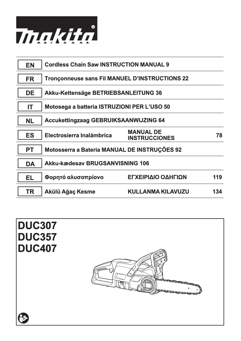 Page 1 de la notice Manuel utilisateur Makita DUC307