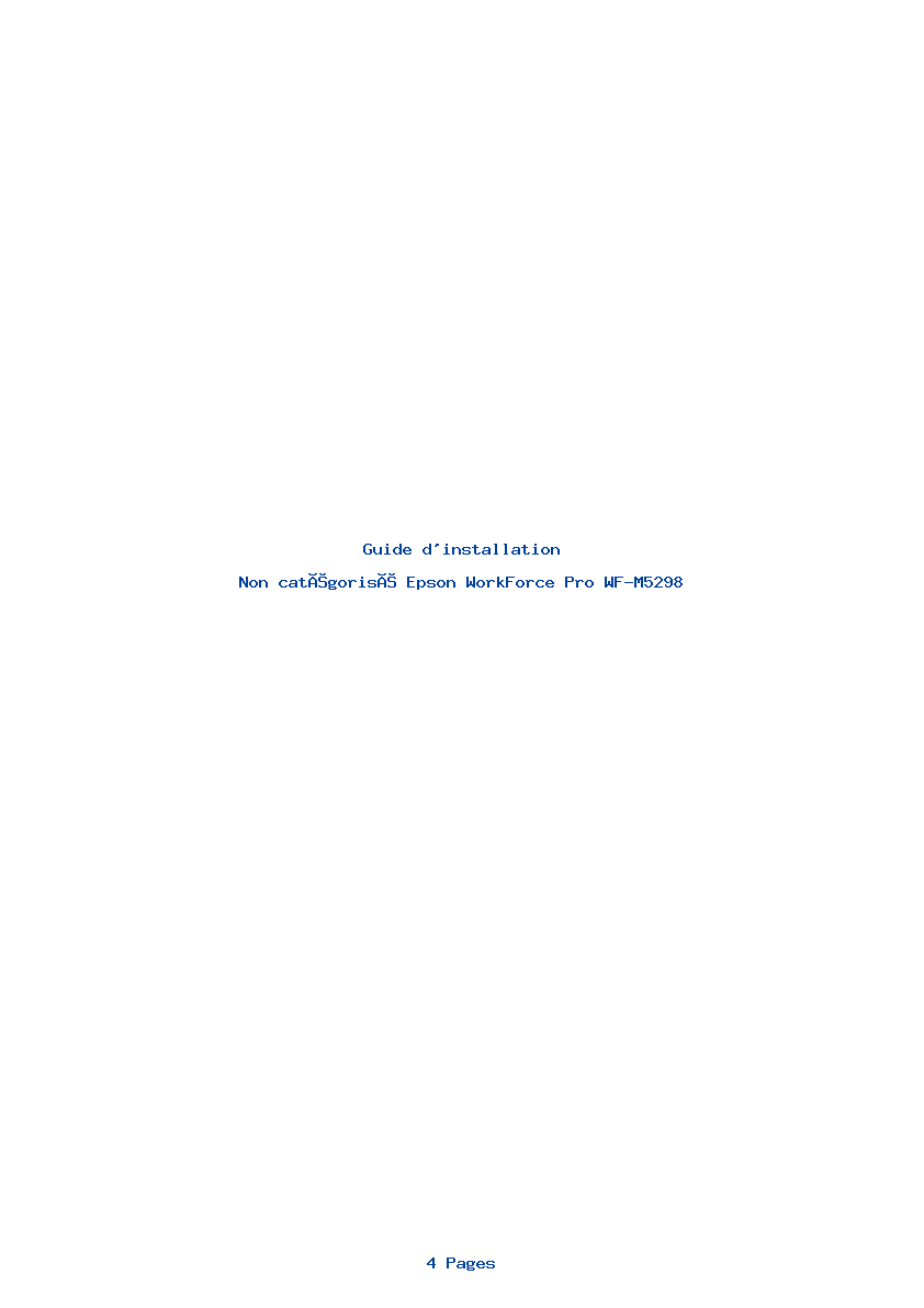 Page 1 de la notice Guide d'installation Epson WorkForce Pro WF-M5298