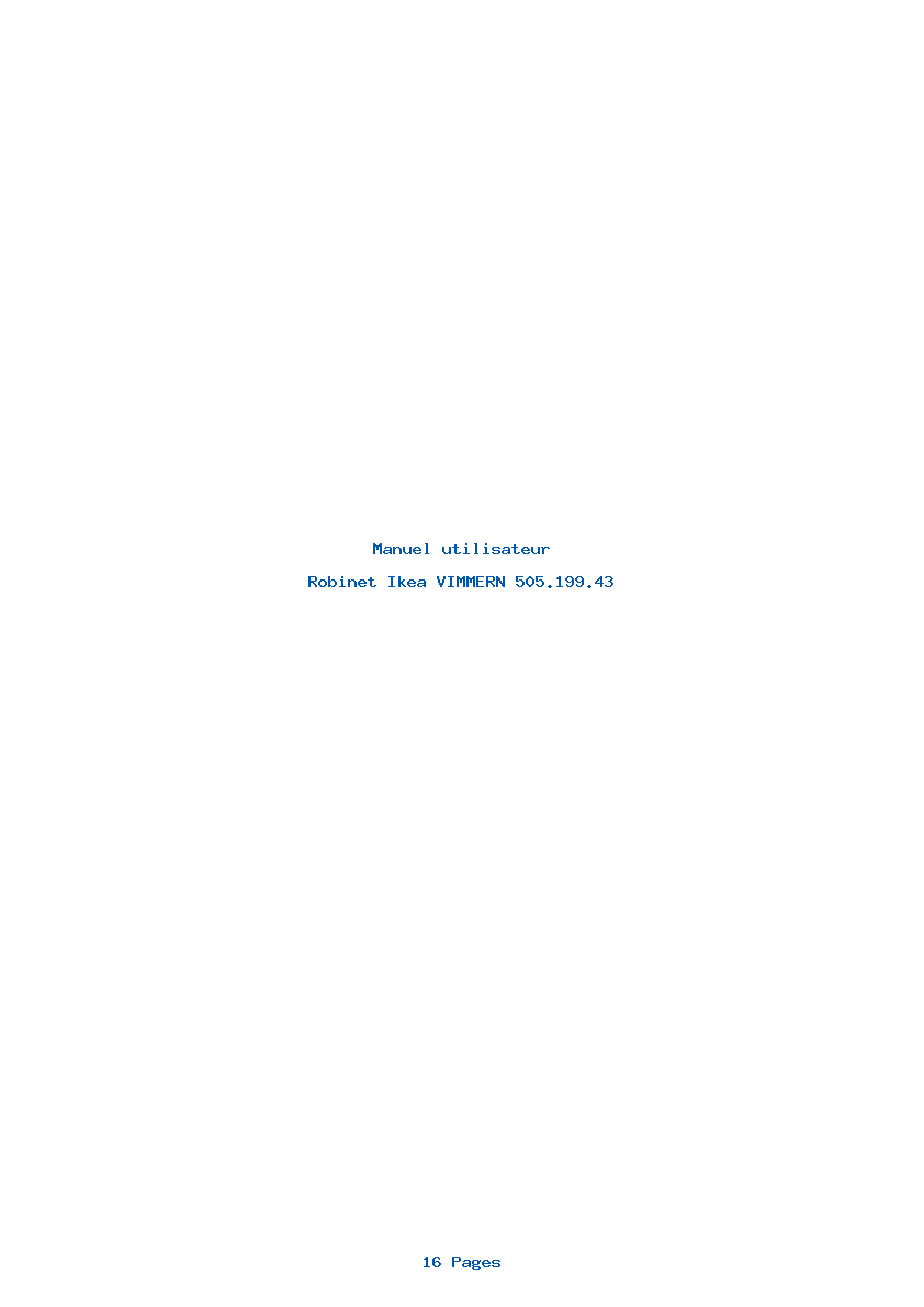 Page 1 de la notice Manuel utilisateur Ikea VIMMERN 505.199.43