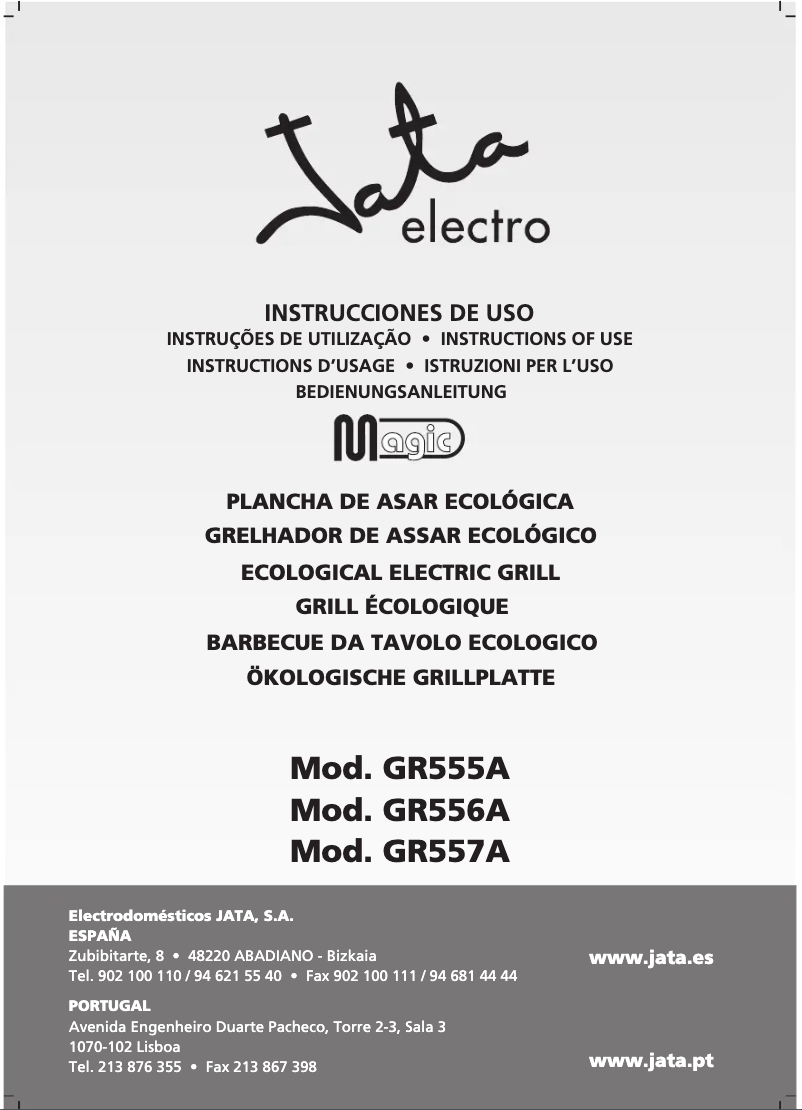 Page 1 de la notice Manuel utilisateur Jata GR555A