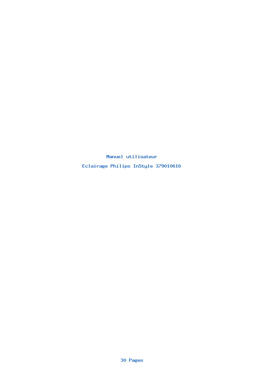 Page 1 de la notice Manuel utilisateur Philips InStyle 379010616