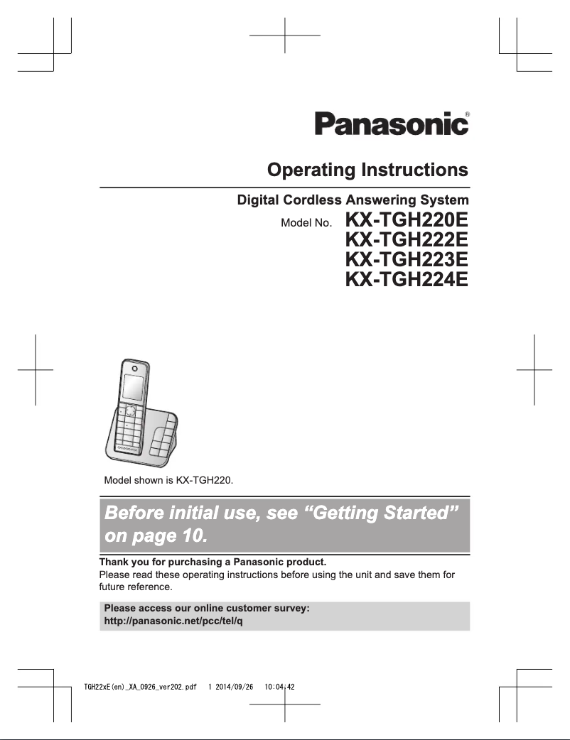 Página 1 del manual Manual de usuario Panasonic KX-TGH220