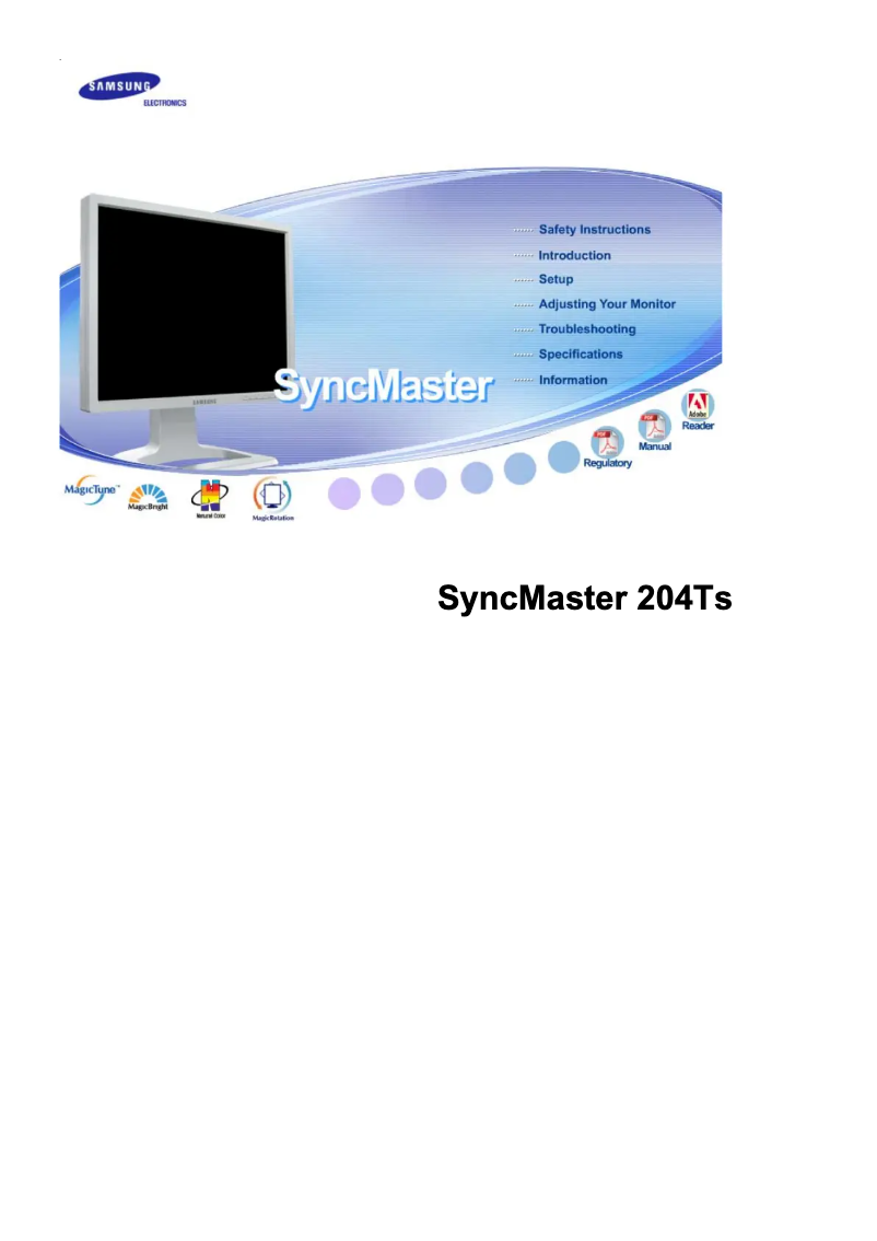 Page 1 de la notice Manuel utilisateur Samsung SyncMaster 204TS