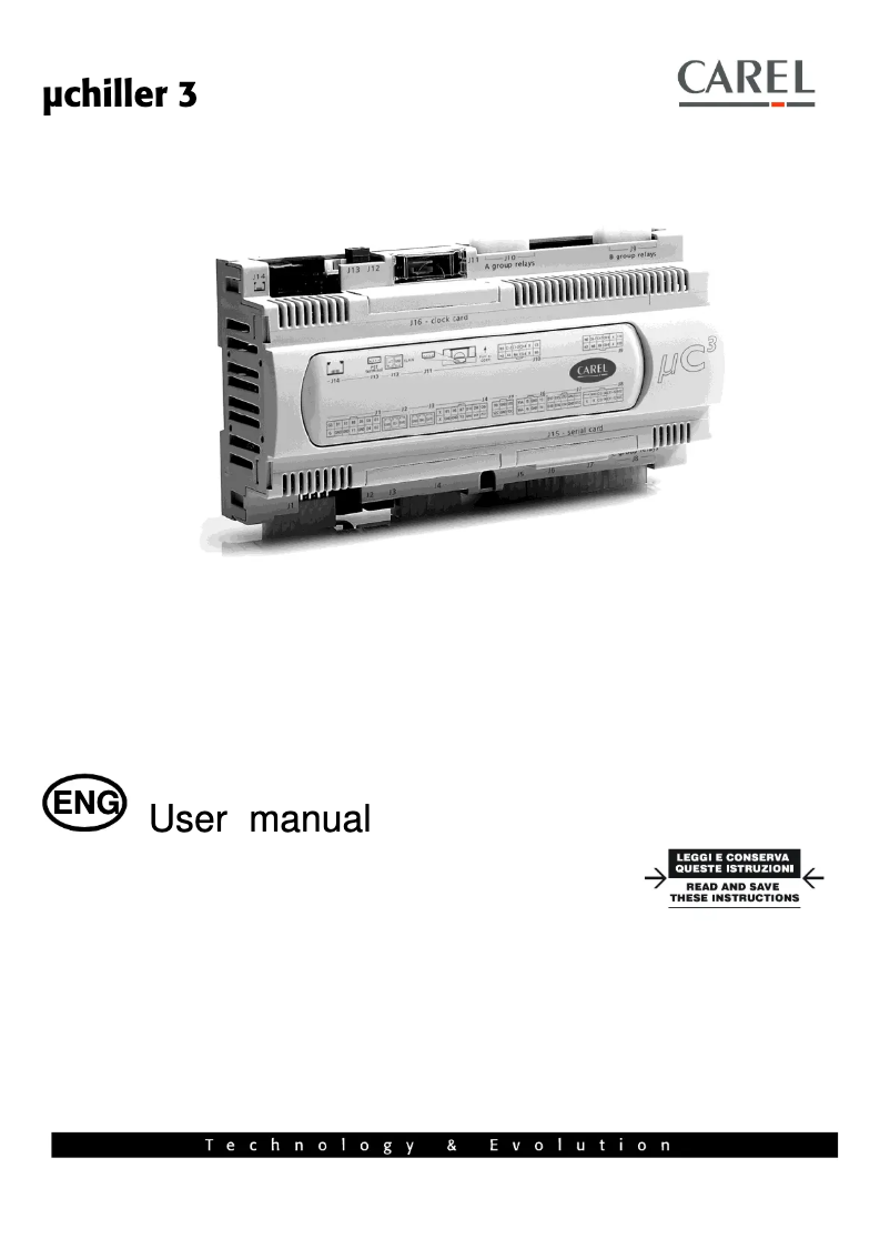 Page 1 of the manual User Manual Carel µC3