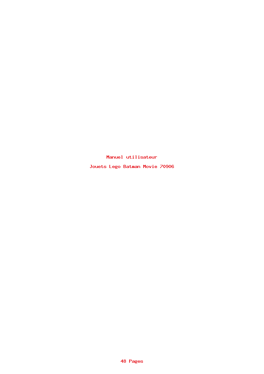 Page 1 de la notice Manuel utilisateur Lego Batman Movie 70906