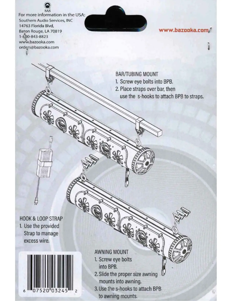 Page 1 of the manual User Manual Bazooka BPB-TGAK